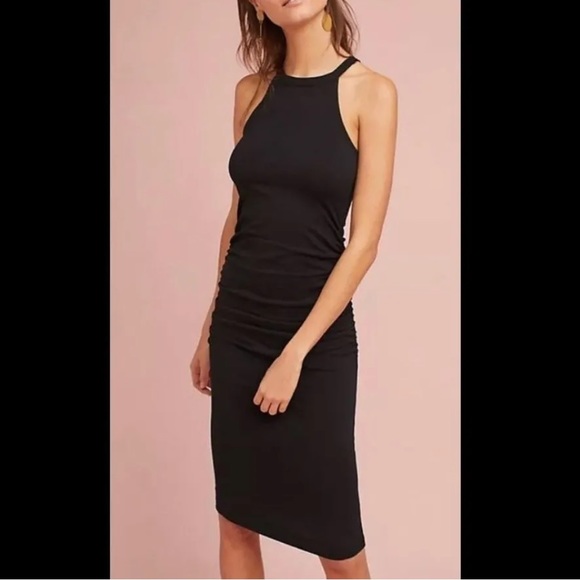 🆕 MICHAEL STARS HALTER MIDI DRESS in BLACK - Picture 3 of 10